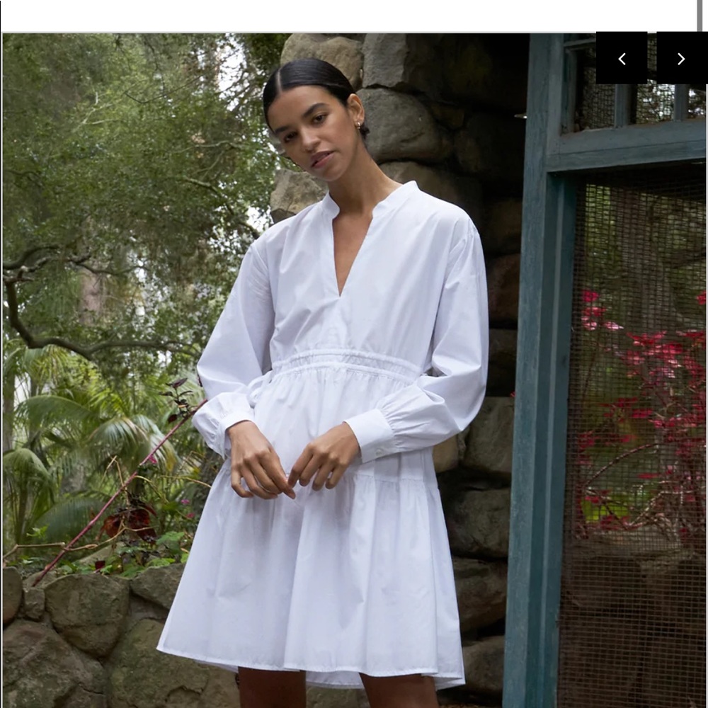 Rails White Dress IVY- WHITE XL short long sleeve